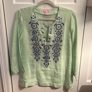 Lilly Pulitzer embroidered and beaded tunic